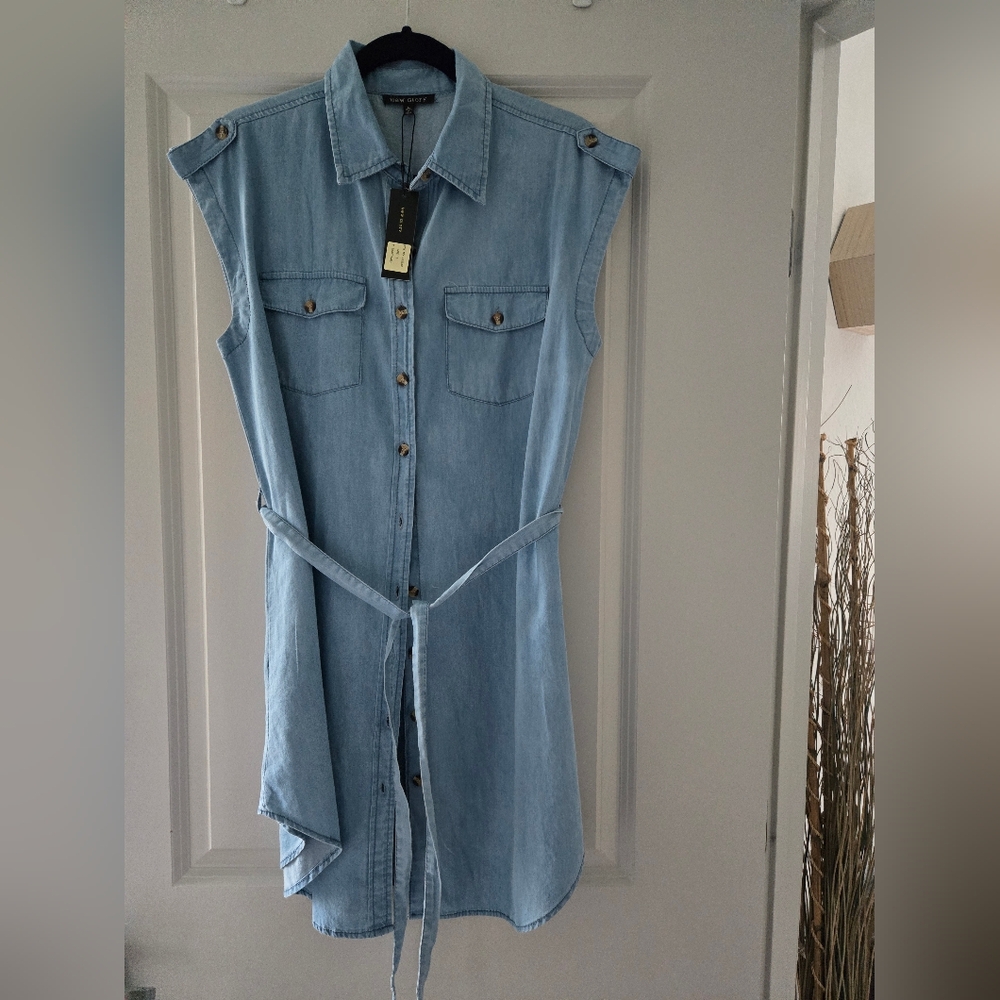 Casual Light Blue Denim Mini Dress